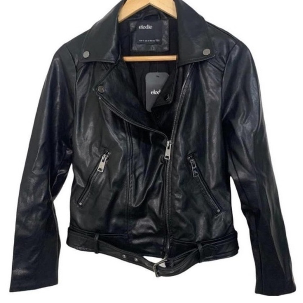 Faux leather biker jacket size small!